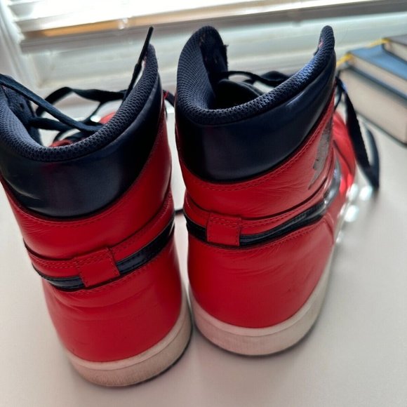 Jordan 1 High Retro David Letterman Crimson Size 11m - Picture 4 of 6